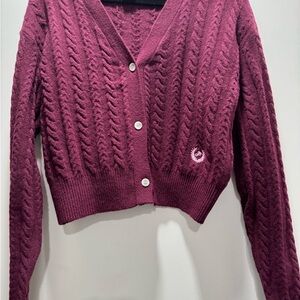 Victoria's Secret Purple Cable Knit Cardigan Sweater